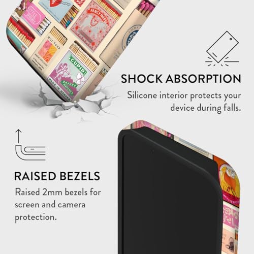 Coque iPhone YU Pro résistante aux rayures graphisme vintage boîte d'allumettes