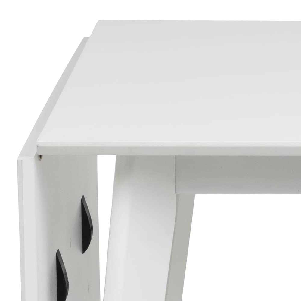 AC Design Furniture Roxanne Esstisch für 4 Personen in Weiß, Ausziehbarer Küchentisch Weiß, Moderner Retro Stil für Esszimmer, Esstisch Eckig, B: 80/120 x H: 76 x T: 80 cm