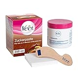 Veet Zuckerpaste Vanilleblüte zur Haarentfernung von Gesicht & Körper, 1 x 250 ml inkl. Holzspatel & Stoffstreifen, Veet Sugaring