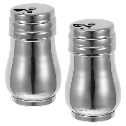 Sewroro Juego 2 Saleros y Pimenteros Giratorios de Acero Inoxidable Salero Pequeño con Tapa Dispensadores de Especias Reutilizables para Cocina Hogar Restaurantes y Viajes Utensilios