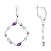 Produktbild Mirkada Damen Ohrstecker Ohrringe Silber Ohrhänger mit Zirkonia, violett/blau