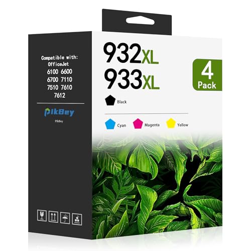 932XL 933XL Ink Cartridges 4 Pack Replacement for HP 932XL 933XL Ink