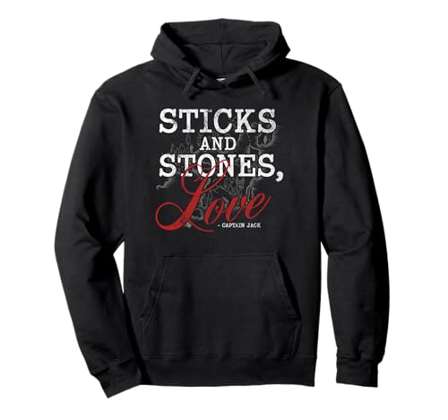 Sweat à capuche Pirates des Caraïbes Jack Sparrow citation Sticks and Stones pour fan
