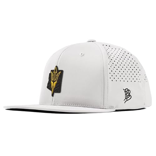 Branded Bills Officially Licensed x Arizona State Sun Devils White Flat Performance ASU Blackout Pitchfork PVC