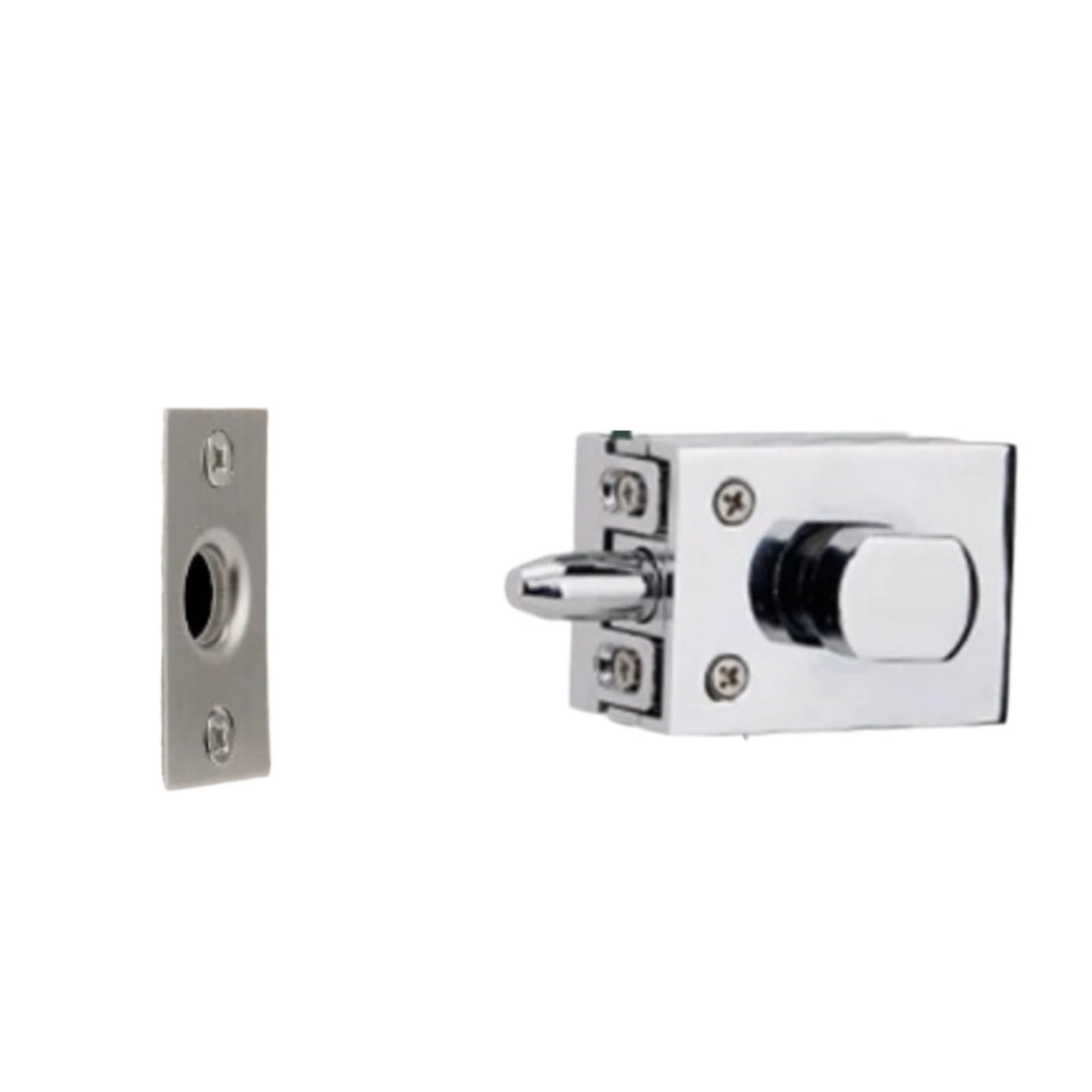 Serrure de porte en verre avec cadre à déverrouillage bidirectionnel et loquet en inox