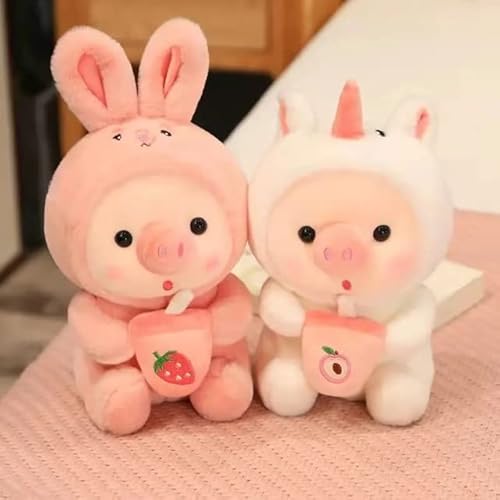 Cute Piggie Plush Doll, Cute Plush Toy, Stuffed Animal Pig, Soft Plushie, 10”, Cute Cartoon Character, Fluffy Snuggly (White) #TOP2