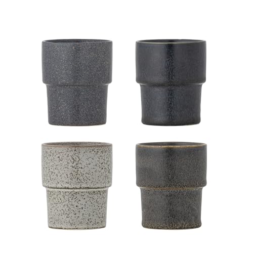 Bloomingville Ewan Lot de 4 tasses Marron FaĂŻence T7,5 x H9 cm 150 ml