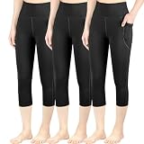 BIG ELEPHANT 3er-Pack Mädchen Capri Leggings mit Taschen, Sporthose