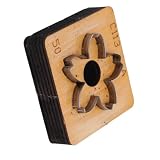 Qcwwy Blumenförmige Leder-Stanzform, Stanzform aus Massivholz und Kohlenstoffstahl für Schlüsselanhänger-Taschendekorationen, mit Einfachem Stanzen für Leder- und Papierarbeiten (50MM)