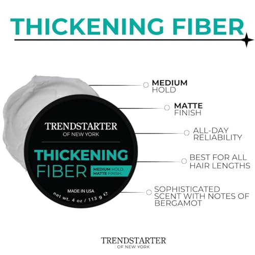 Image of TRENDSTARTER - THICKENING FIBER (4oz) (PACK of 2) - Medium Hold - Matte Finish - Premium Hair Thickening Clay Pomade - Water-Based - All-Day Hold Styling Product