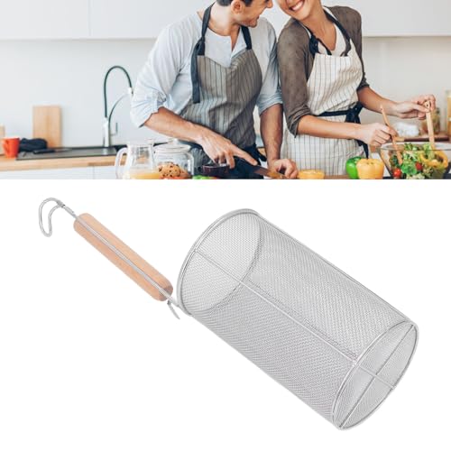 Cesta De Macarrão De Malha BORDSTRACT De 18,3 Pol., Coador De Malha Fina De Aço Inoxidável Para Maca