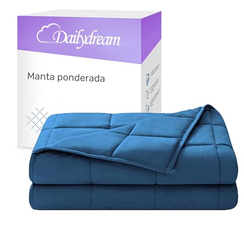 Dailydream Manta terapéutica ponderada algodón, 6 kg para Adultos, 135 x 200 cm, Azul