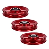 Cabilock 3 Stück Aluminiumlegierung Seilrolle für Heimfitness Seilzugsystem mit Glattem Lauf und Minimaler Wartung für Fitnessübungen und Professionelles Training