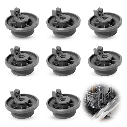 8 ruedas para lavavajillas, cesta inferior para lavaplatos, piezas de repuesto universales para lavavajillas compatibles con muchos lavavajillas Bosch & Siemens, modelo 165314