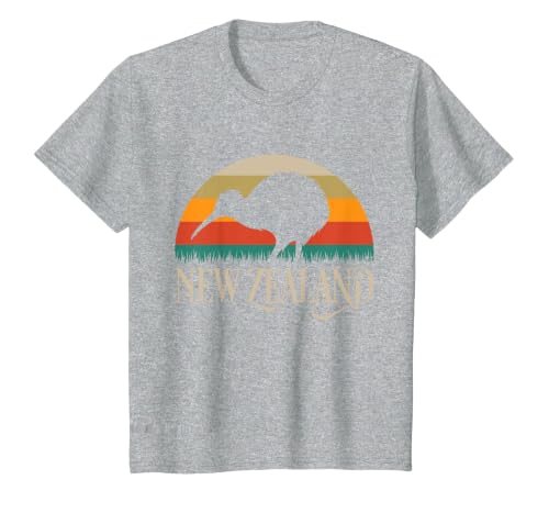 New Zealand Kiwi Vintage Bird NZ Travel Kiwis New Zealander T-Shirt, Youth, Heather Grey, 3T