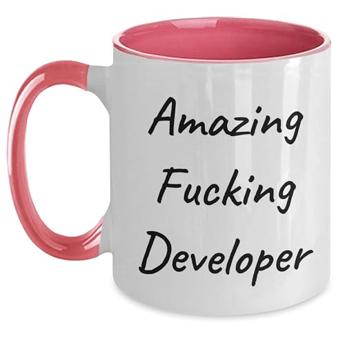 Funny Developer Gift Idea for Birthday - Two Tone Coffee Mug with Amazing Quote