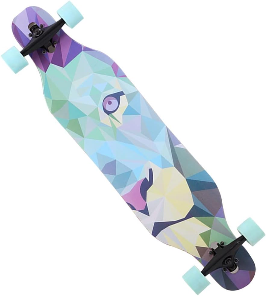 Longborads Skateboards Drop Through Complete Skateboard, 41 Inches Long Boards Skateboard for Girls/Boys, 9 Layer Maple Deck Skate Board Cruiser for Kids Adults Beginners (Color : A)