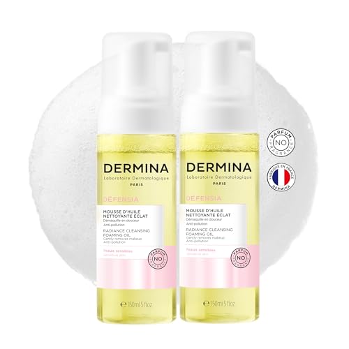 Huile Démaquillante Visage DERMINA Nettoyant Peaux Sensibles DEFENSIA 150ml