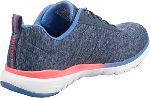 Skechers Skechers Women's Flex Appeal 3.0 Trainers, Blue Navy Mesh Pink Purple Trim Nvmt