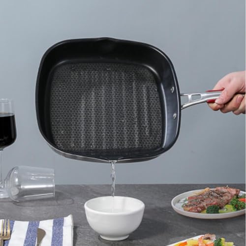 Sartén Wok cuadrada 11 in acero inoxidable antiadherente miniatura 7