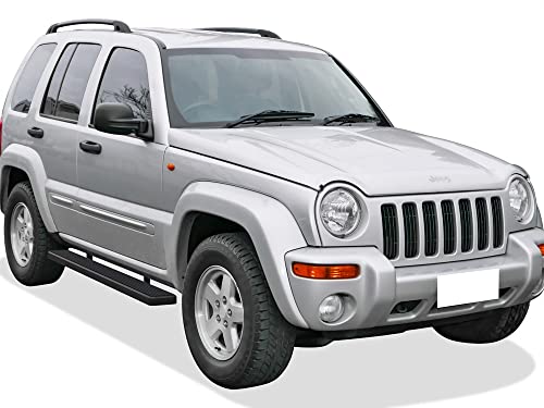 Estribos APS Premium 6in Negro Acero Inoxidable para Jeep Liberty 02-07 miniatura 2
