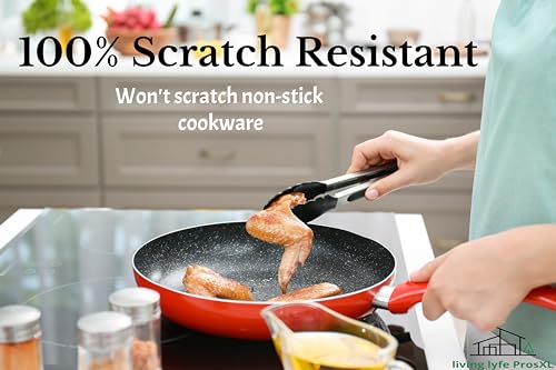 LivingLyfeProsXL Silicone Kitchen Tongs (4, Black) by LivingLyfeProsXL - Image 6