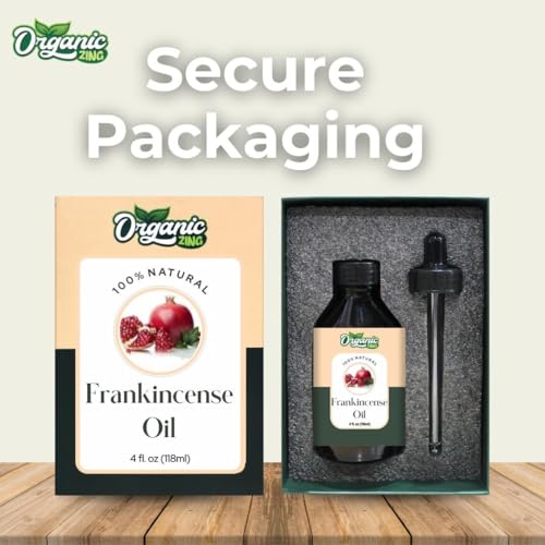 Image of Organic Zing Frankincense Oil 118 ml (3.99 fl oz) - Steam Distilled Boswellia Resin Aromatic for Meditation Diffusion, Skincare Blends & Natural Perfumery