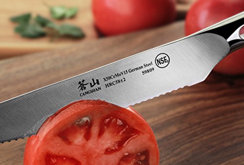 Cangshan N1 Series 59809 German Steel Forged Serrated Utility Knife, 5-Inch #TOP2