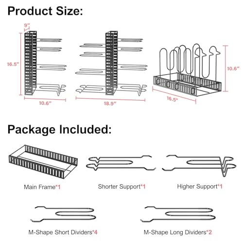 image for MUDEELA Pots and Pans Organizer Rack under Cabinet, 8-Tier Kitchen Org