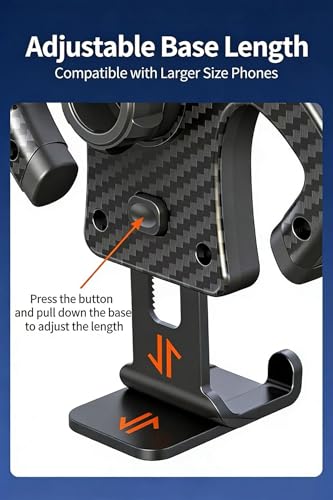 Woniyal Porta Cellulare Da Auto Per Peugeot Expert 3.Generation Bj Ab 2016, Operare Con Una Sola Mano,Supporto Smartphone 360°,Aspetto In Fibra Di Carbonio - 3
