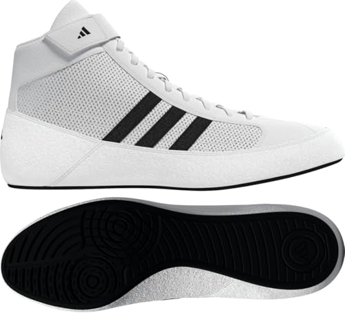 adidas Men's HVC Wrestling Shoes, White/Black, 7