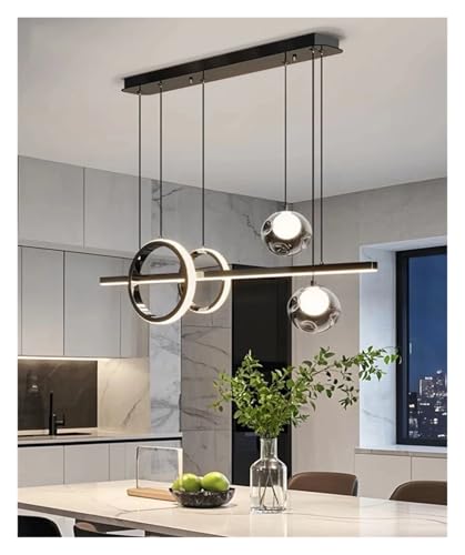 Suspension linéaire pour îlot de cuisine et salle à manger moderne au design noir