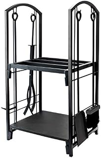 INNO STAGE Firewood Rack Bin Log Holder with Fireplace Tools Set Brush Shovel