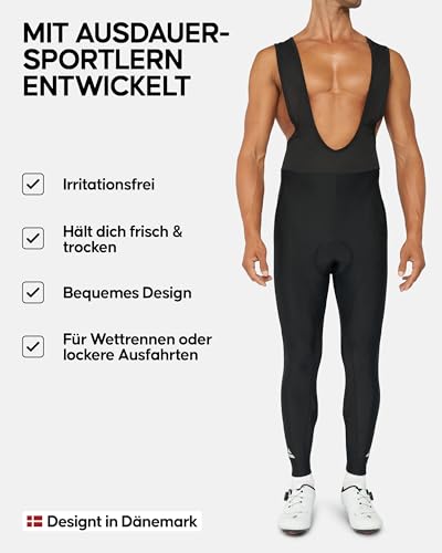DANISH ENDURANCE Men’s Cycling Bib Pants XL Black/Grey 1-Pack
