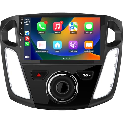 EagleNav Car Radio for Ford Focus 2012-2017 9 inch Touch Screen Android 15 Stereo with Bluetooth GPS Wireless CarPlay Andriod Auto [2GB+32GB]
