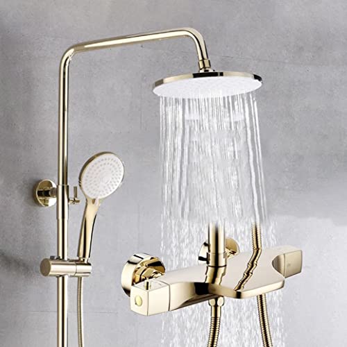 Système de douche thermostatique or colonne de douche laiton avec mitigeur