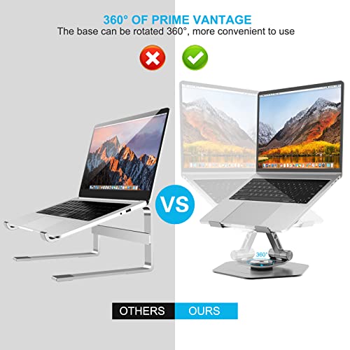 Swivel-Adjustable-Laptop-Stand-360-Rotating-of-Aluminum-Laptop-Stand-for-Desk-Laptop-Riser-with-Mechanical-Sound-Laptop-Computer-Stand-Compatible-with-10-173-inch-Laptop-Gray