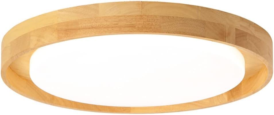 Plafonnier LED cuisine rond en bois 19 pouces de plafond moderne style nordique
