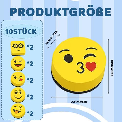 10 Stück Whiteboard Schwamm, Magnetische Tafelschwamm Set, 5 * 5 * 2 cm, Ideal Für Schule, Büro Und Zuhause, Praktischer Whiteboard Reiniger