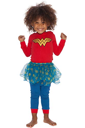 INTIMO Girls' Toddler Wonder Woman Tutu Pajama Set2