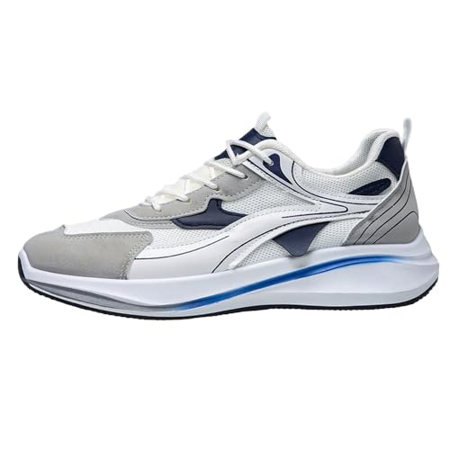 Zapatillas de correr para hombre, versátiles, para caminar, trotar, cómodas, atléticas, antideslizantes, resistentes al desgaste, parte inferior suave, calzado casual, tenis ligeros para correr, gris