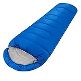Omenluck 1 x Schlafsack mit doppellagigem Warm, für Camping, Wandern, Outdoor, Kompressionssack für Kleinkinder.