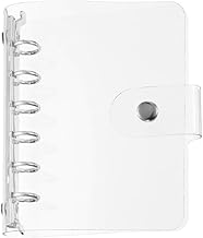 Clear Binder Cover A7 Seal Pad Refillable Notebook Shell Mini 6 Hole Planner Flexible PVC Girls Journal Clear Pocket (Clear, A7)