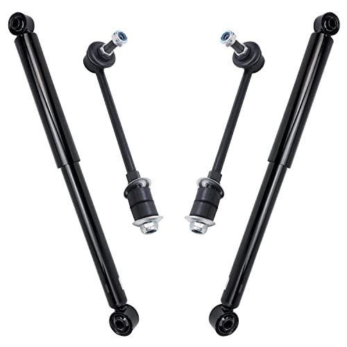 Image of Detroit Axle - 4pc Rear Shocks Kit for 1999-2004 Nissan Pathfinder 1999-2003 Infiniti QX4 2 Shock Absorbers Assembly 2 Stabilizer Sway Bar End Links 2000 2001 2002 Replacement