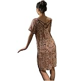 XKUN Nachthemd Sommer Nachthemd Frauen Modal Baumwolle Dünne Süße Pyjamas Offene Hintere Frühling Und Herbst Mittellange Kleid-XL,D
