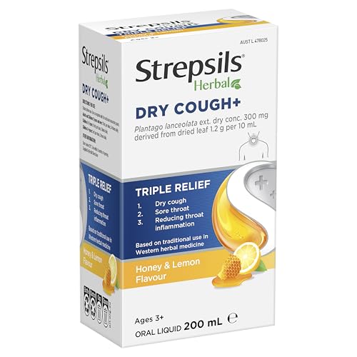Strespsils Herbal Honey & Lemon Dry Cough Liquid 200 ml