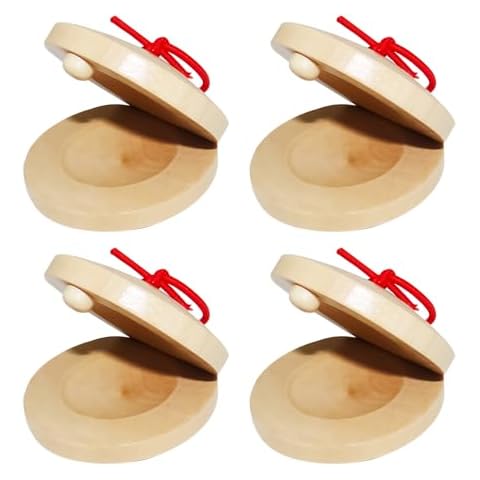 MEISH Wooden Castanets 4Pcs Music Toys Cover