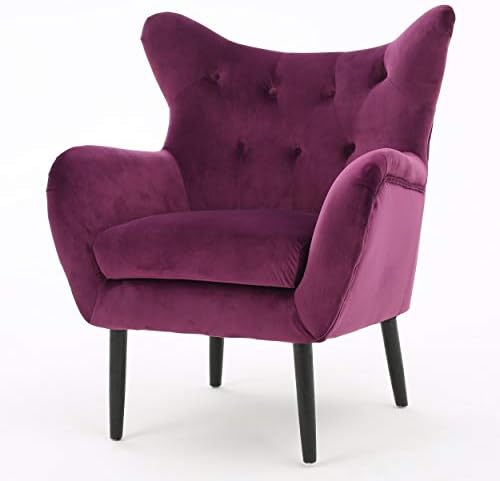 Christopher Knight Home Halifax | Velvet Button-Tufted Arm Chair | Fuchisa, Fuchsia