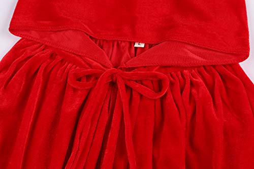 Aricy Kids Hooded Cloak Cape For Christmas Halloween Cosplay Costumes Ages 5 To 7 A005Rm Red #TOP4