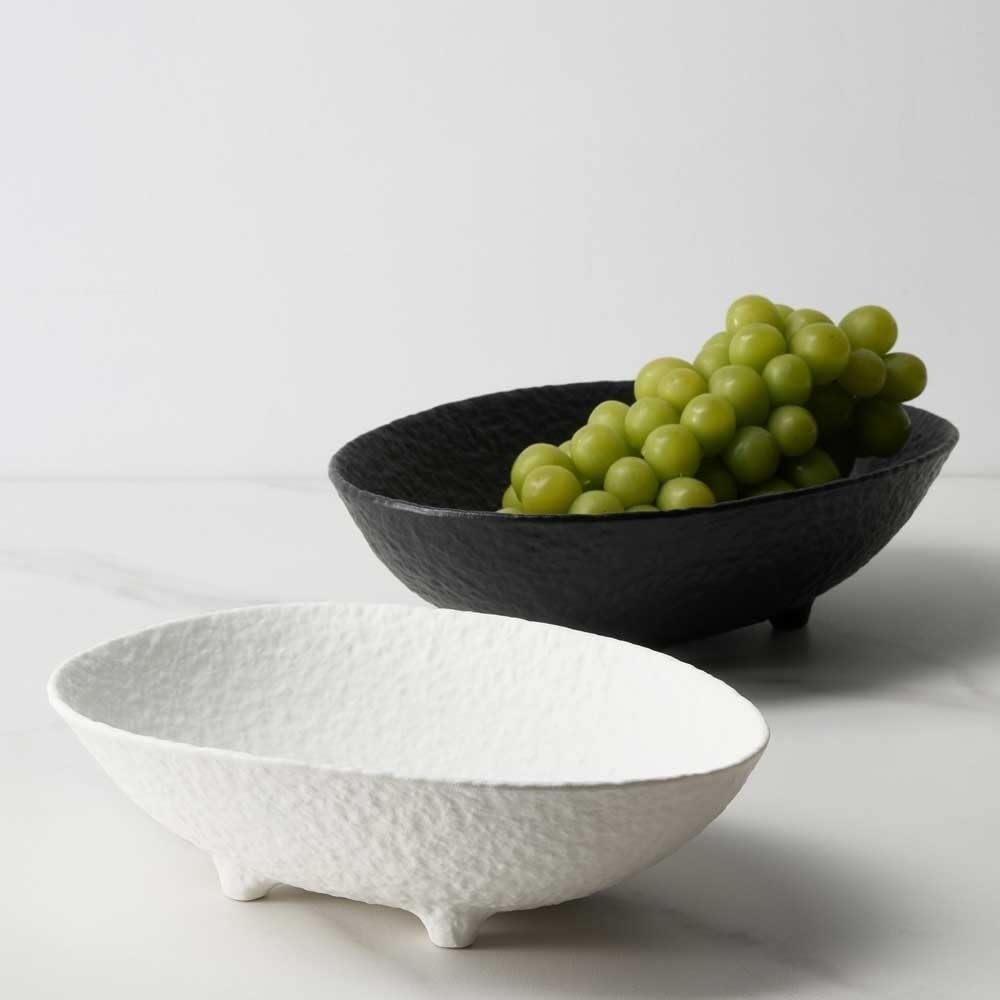 Miska owoców Ceramiczna miska na owoce, czworonożna miska na owoce, owalna miska na owoce, używana do dekoracji blatu kuchennego lub stołu w jadalni Koszyk na owoce(Biały)
